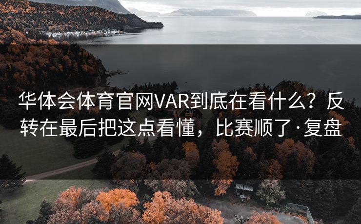 华体会体育官网VAR到底在看什么？反转在最后把这点看懂，比赛顺了·复盘