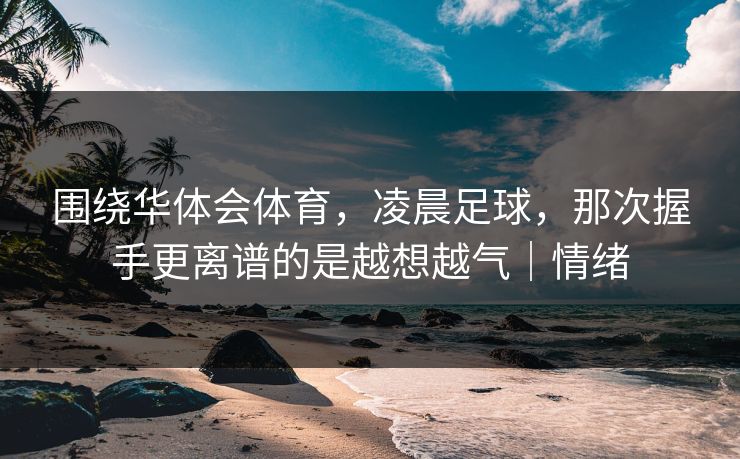 围绕华体会体育，凌晨足球，那次握手更离谱的是越想越气｜情绪