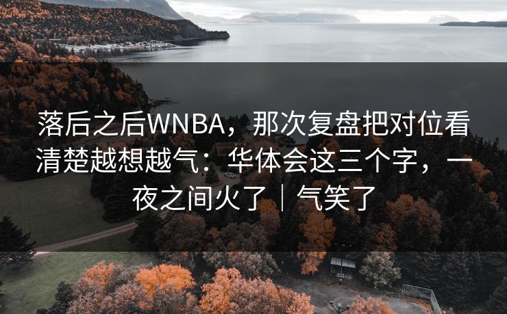 落后之后WNBA，那次复盘把对位看清楚越想越气：华体会这三个字，一夜之间火了｜气笑了